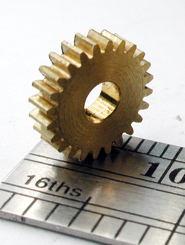 Spur Gear, 72DP x 24 Teeth x 9.2mm OD x 0.085" Face x 3.0mm Bore, Brass