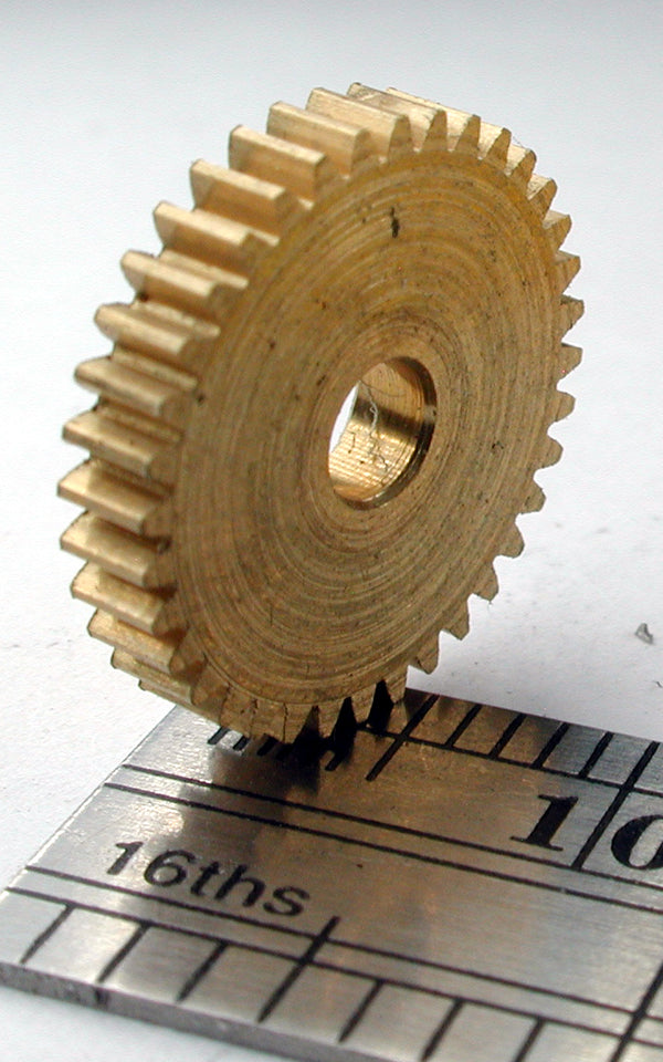 Spur Gear, 72DP x 36 Teeth x 13.4mm OD x 0.085" Face x 3.0mm Bore, Brass