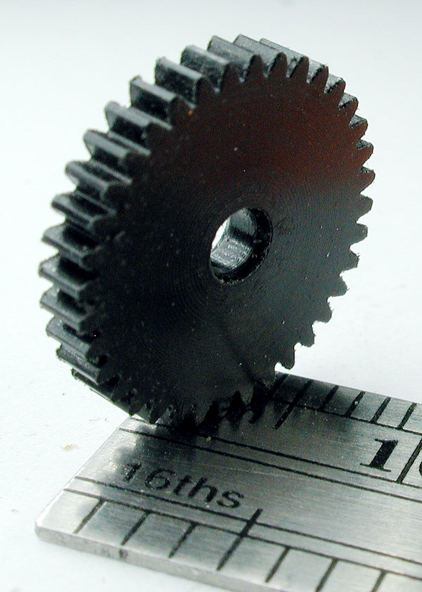 Spur Gear, 72DP x 36 Teeth x 13.4mm OD x 0.085" Face x 3/32" Bore, Delrin