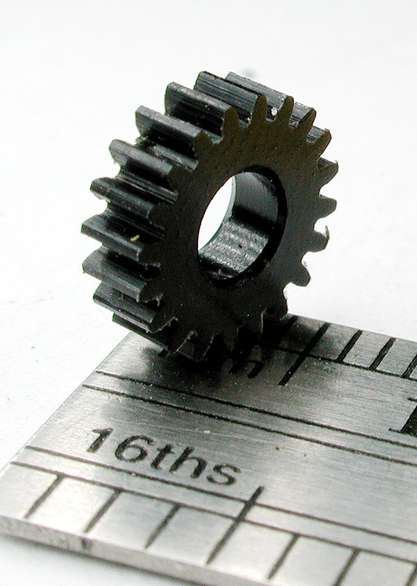 Spur Gear, 72DP x 20 Teeth x 7.8mm OD x 0.085" Face x 1/8" Bore, Delrin