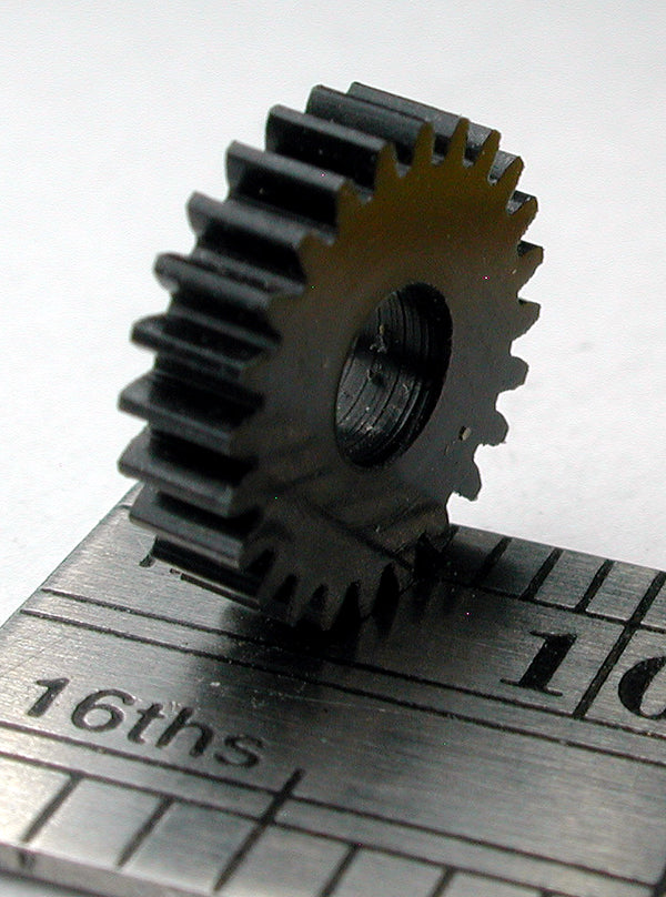 Spur Gear, 72DP x 24 Teeth x 9.2mm OD x 0.085" Face x 1/8" Bore, Delrin