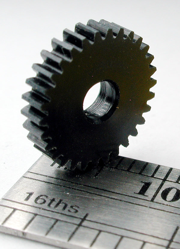 Spur Gear, 72DP x 30 Teeth x 11.3mm OD x 0.085" Face x 1/8" Bore, Delrin