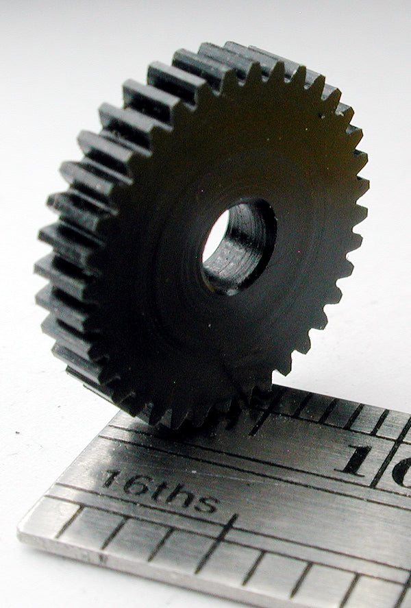 Spur Gear, 72DP x 36 Teeth x 13.4mm OD x 0.085" Face x 1/8" Bore, Delrin