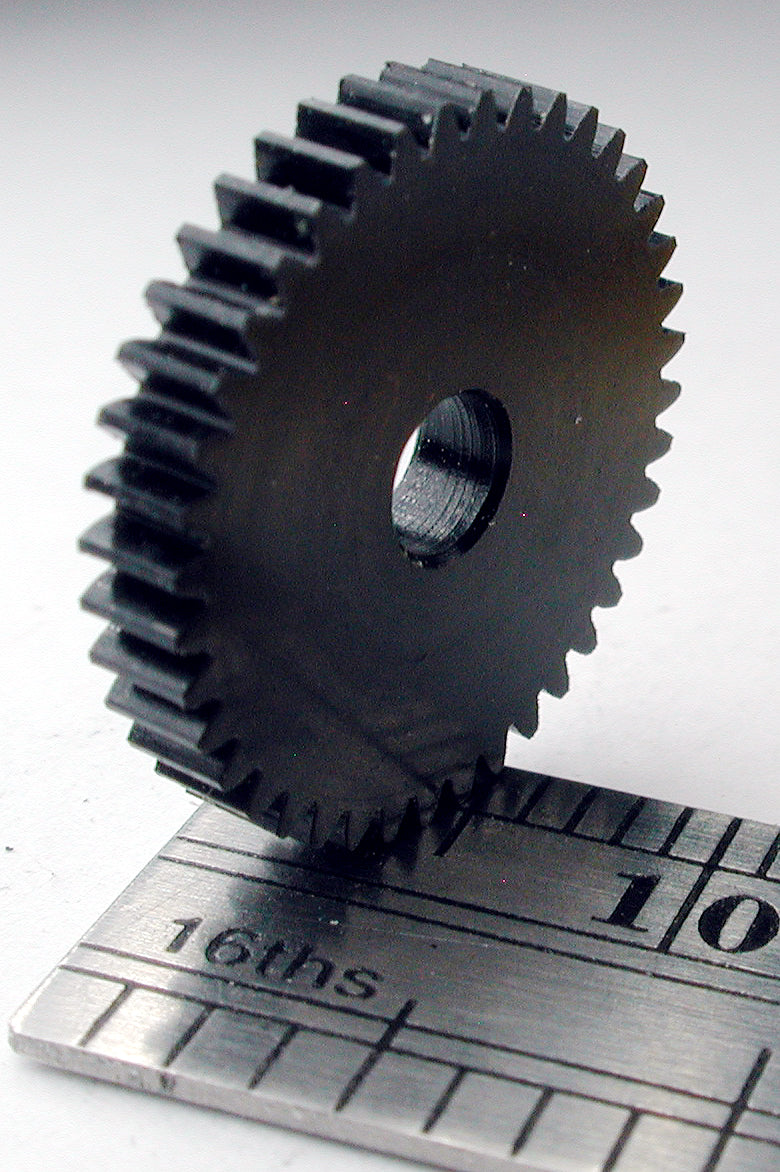 Spur Gear, 72DP x 40 Teeth x 14.8mm OD x 0.085" Face x 1/8" Bore, Delrin