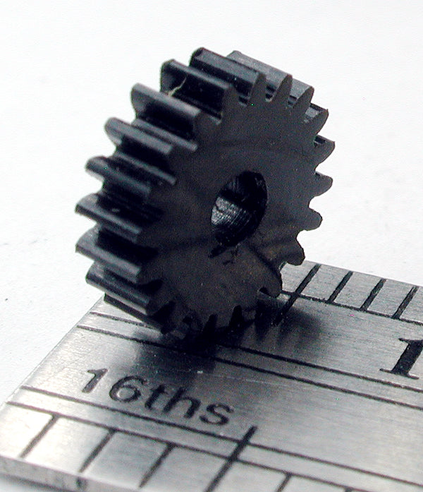 Spur Gear, 72DP x 20 Teeth x 7.8mm OD x 0.085" Face x 2.0mm Bore, Delrin