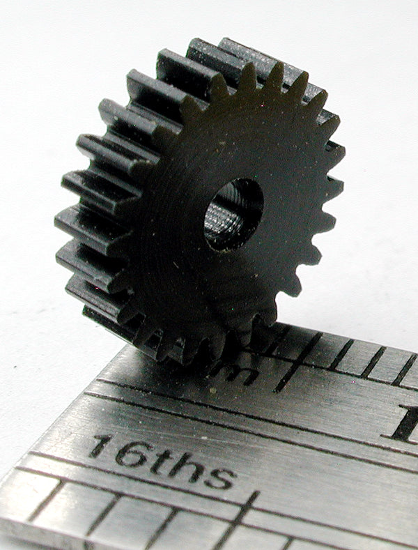 Spur Gear, 72DP x 24 Teeth x 9.2mm OD x 0.085" Face x 2.0mm Bore, Delrin