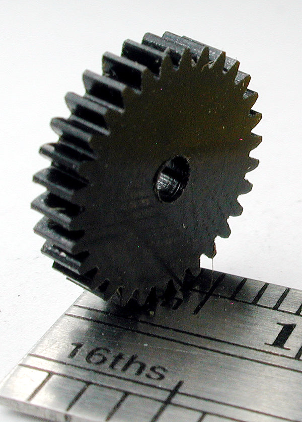 Spur Gear, 72DP x 30 Teeth x 11.3mm OD x 0.085" Face x 2.0mm Bore, Delrin