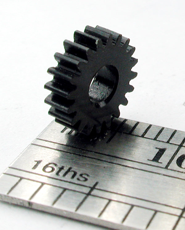 Spur Gear, 72DP x 20 Teeth x 7.8mm OD x 0.085" Face x 3.0mm Bore, Delrin