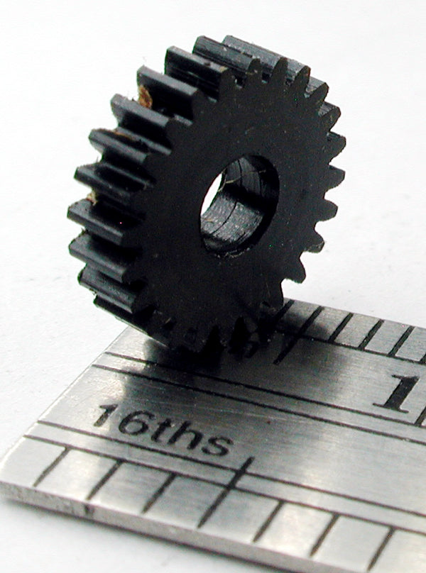 Spur Gear, 72DP x 24 Teeth x 9.2mm OD x 0.085" Face x 3.0mm Bore, Delrin