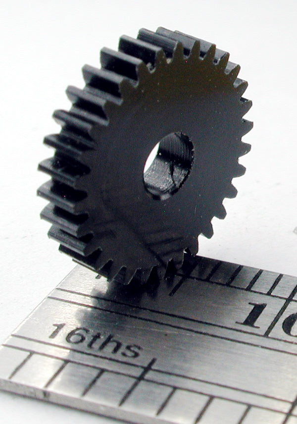 Spur Gear, 72DP x 30 Teeth x 11.3mm OD x 0.085" Face x 3.0mm Bore, Delrin