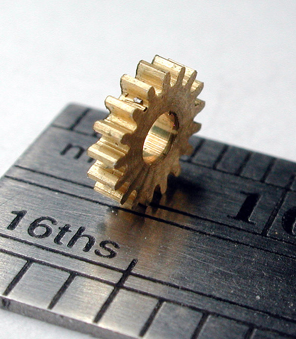 Spur Gear, 0.3mod x 17 Teeth x 5.5mm OD x 0.049" Face x 2.0mm Bore, Brass