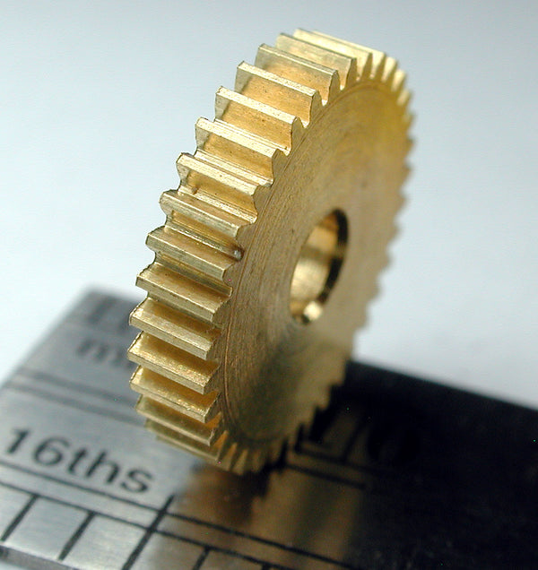 Worm Gear, 0.3mod x 36 Teeth x 11.4mm OD x 0.115" Bore, Brass