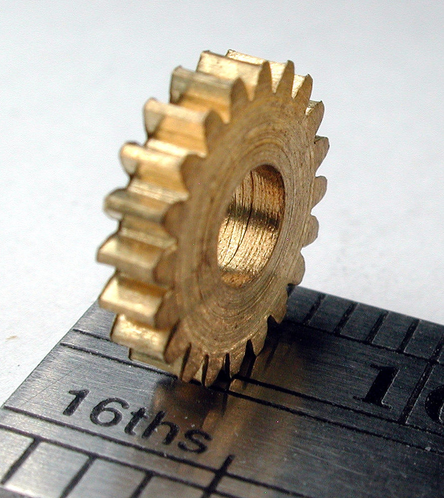 Spur Gear, 0.4mod x 20 Teeth x 8.8mm OD x 0.079" Face x 3.5mm Bore, Brass