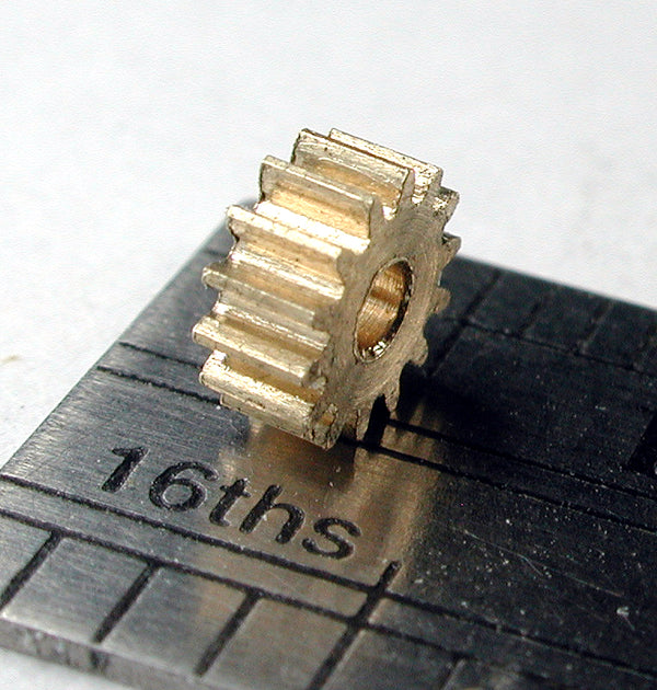 Spur Gear, 0.3mod x 14 Teeth x 4.7mm OD x 1.5mm Bore, Brass