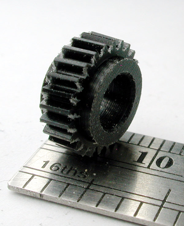 Reverse Worm Gear, 0.4mod x 24 Teeth x 10.25mm OD x 0.118" Face x 5.0mm Bore, Delrin, Hubbed