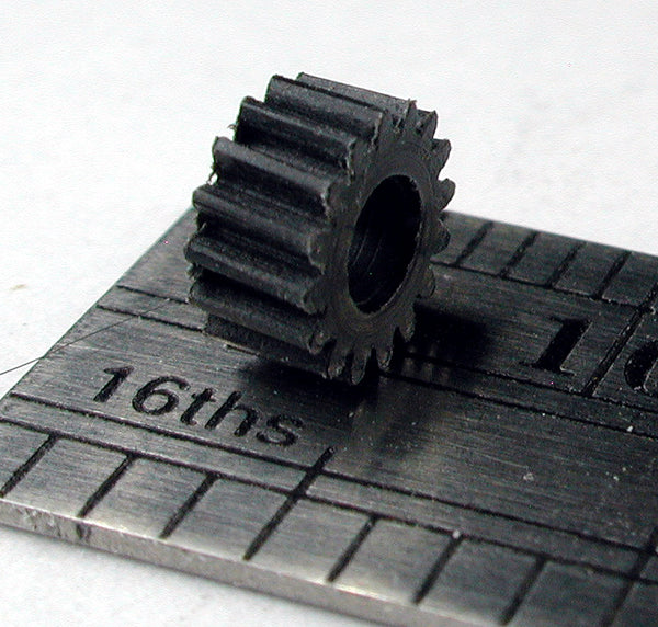 Worm Gear, 0.3mod x 16 Teeth x 5.4mm OD x 2.4mm Bore, Delrin