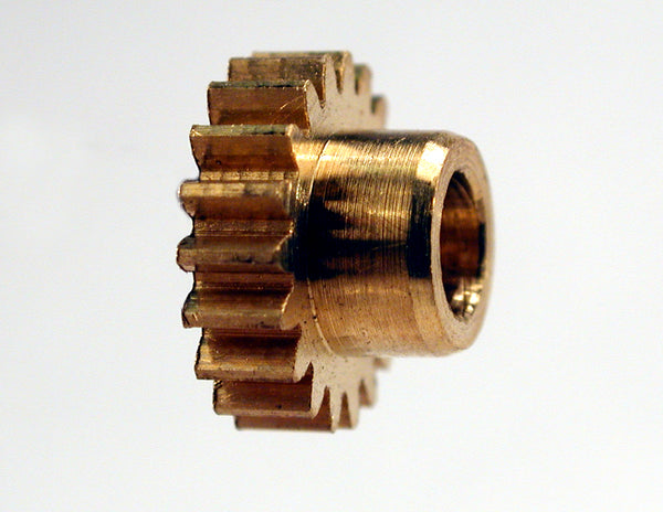 Spur Gear, 0.4mod x 19 Teeth x 8.4mm OD x 0.095" Face x 3.0mm Bore, Hubbed, Brass