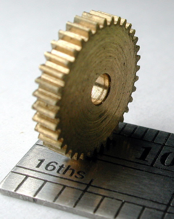 Worm Gear, 0.3mod x 36 Teeth x 11.4mm OD x 0.085" Face x 2.5mm Bore, Brass