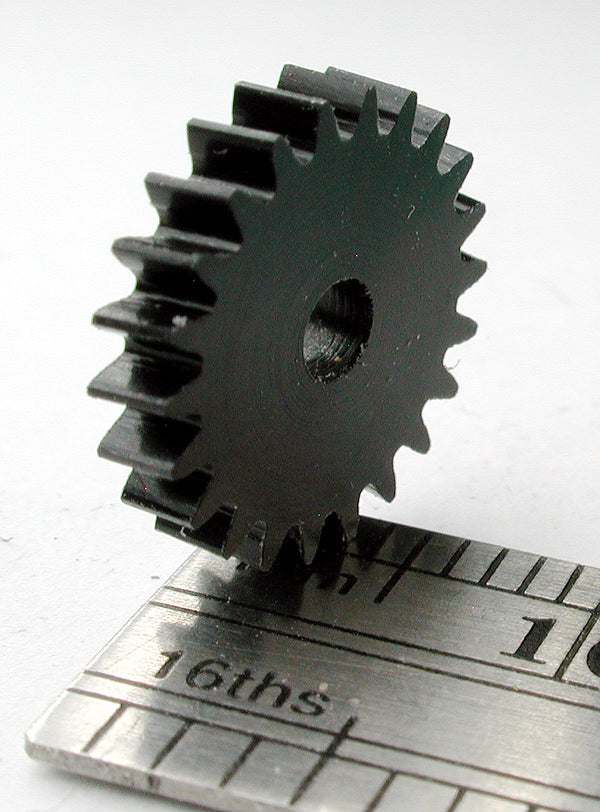 Reverse Worm Gear, 0.5mod x 22 Teeth x 12.0mm OD x 0.092" Face x 2.5mm Bore, Delrin