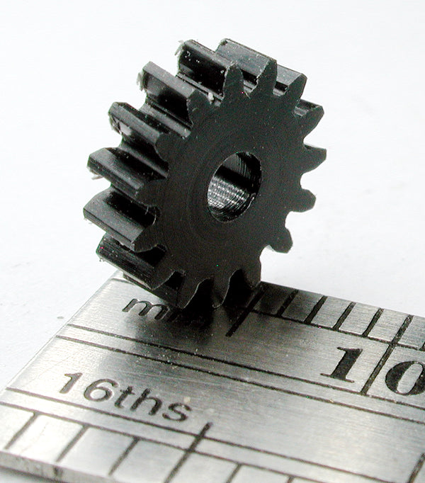 Worm Gear, 0.5mod x 15 Teeth x 12.0mm OD x 0.092" Face x 2.5mm Bore, Delrin