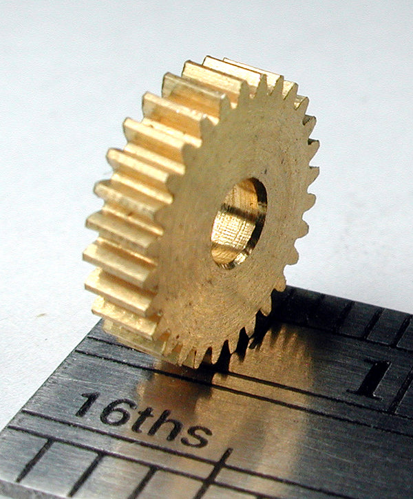 Worm Gear, 0.3mod x 28 Teeth x 8.9mm OD x 0.085" Face x 2.6mm Bore