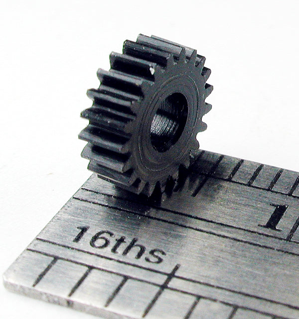 Reverse Worm Gear, 0.3mod x 21 Teeth x 6.9mm OD x 2.5mm Bore, Delrin