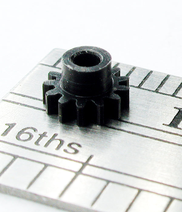 Spur Gear, 0.3mod x 13 Teeth x 4.5mm OD x 0.047" Face x 1.5mm Bore, Delrin