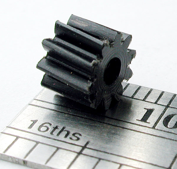 Worm Gear, 0.5mod x 10 Teeth x 6.2mm OD x 0.187" Face x 0.093" Bore, Delrin