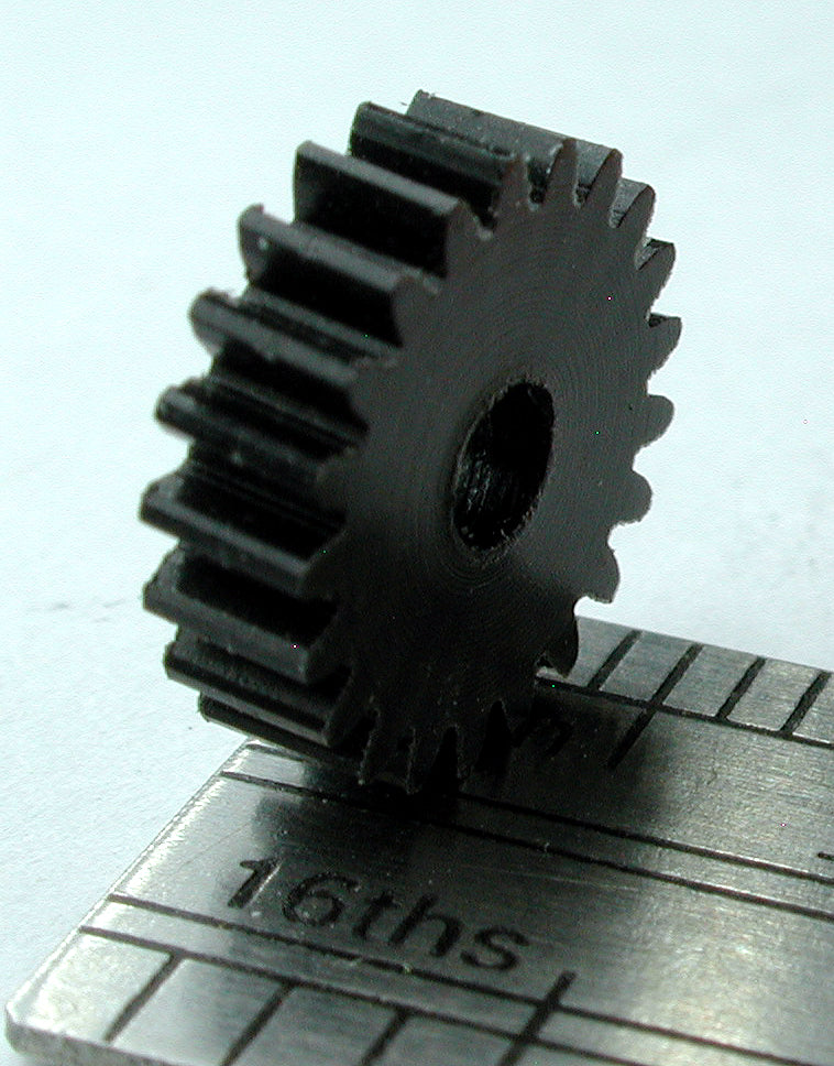 Worm Gear, 0.4mod x 21 Teeth x 9.2mm OD x 0.106" Face x 2.5mm Bore, Delrin