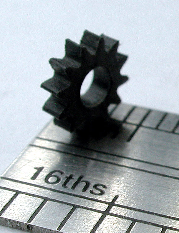 Worm Gear, 0.4mod x 12 Teeth x 5.6mm OD x 0.055" Face x 2.5mm Bore, Delrin