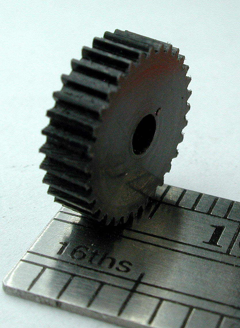 Spur Gear, 0.3mod x32 Teeth x 10.29mm OD x 0.118" Face x 2.4mm Bore, Delrin
