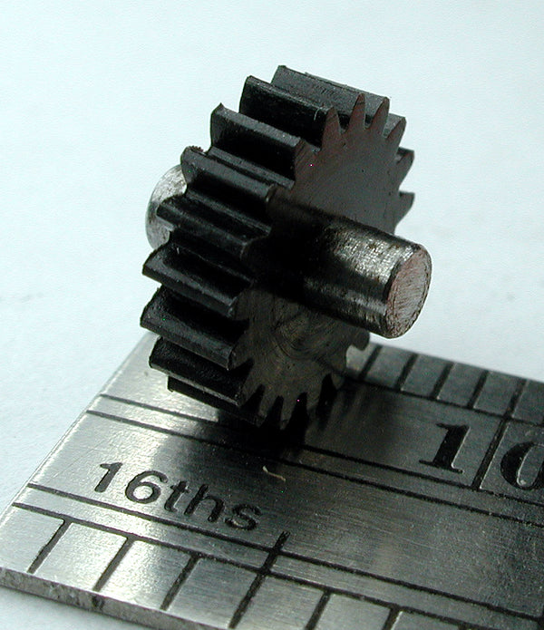 Worm Gear, 0.4mod x 19 Teeth x 8.5mm OD x 0.099" Face x 2.4mm Bore, on Shaft, Delrin