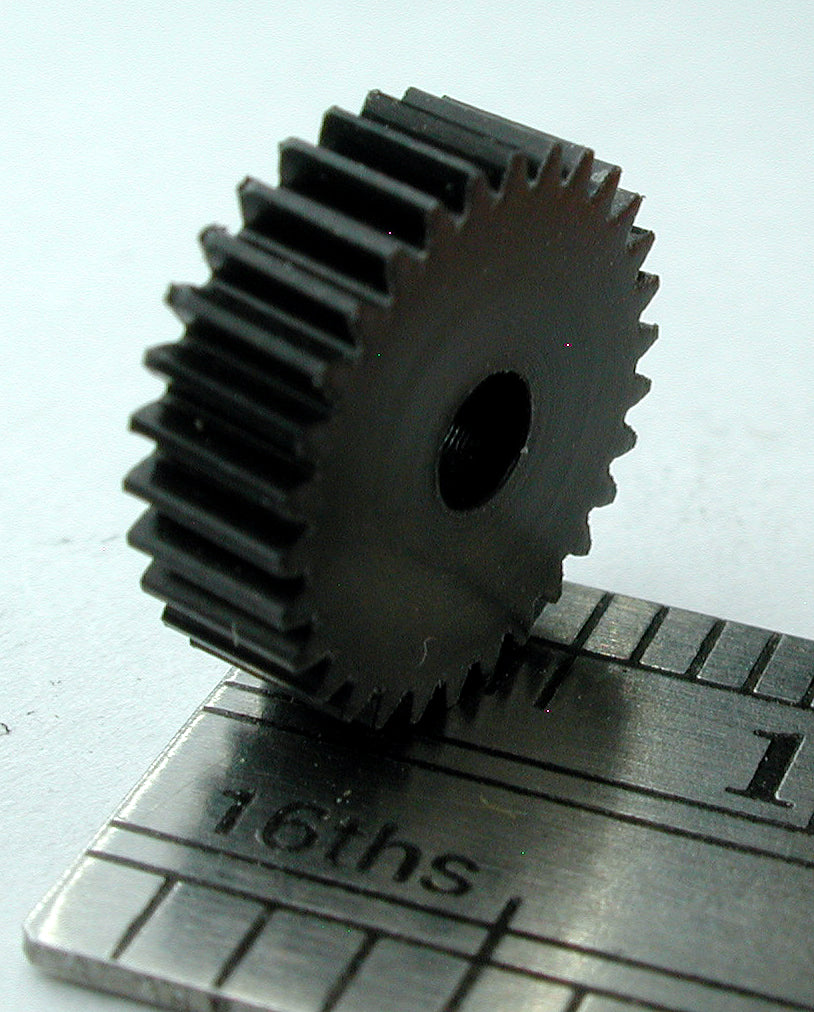 Worm Gear, 0.3mod x 30 Teeth x 9.6mm OD x 0.118" Face x 2.4mm Bore, Delrin