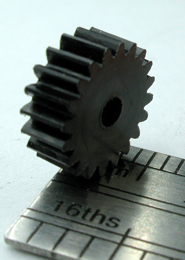 Reverse Worm Gear, 0.4mod x 20 Teeth x 8.9mm OD x 0.134" Face x 2.0mm Bore, Delrin