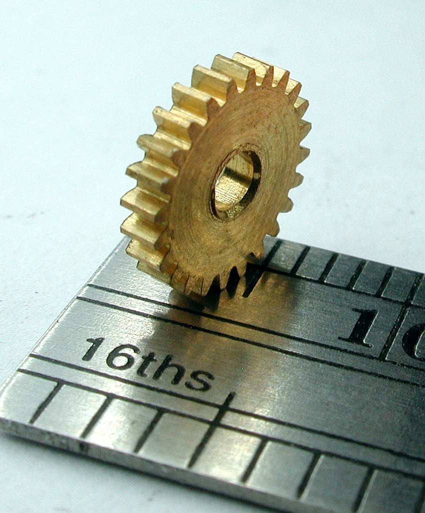 Spur Gear, 0.3mod x 24 Teeth x 7.72mm OD x 0.051" Face x 2.0mm Bore, Brass