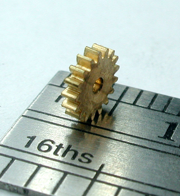Spur Gear, 0.25mod x 17 Teeth x 4.75mm OD x 0.040" Face x 1.0mm Bore, Brass
