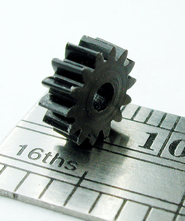 Reverse Worm Gear, 0.4mod x 14 Teeth x 6.8mm OD x 0.095" Face x 2.0mm Bore, Delrin