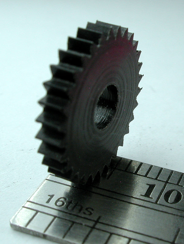 Spur Gear, 0.3mod x 30 Teeth x 13.46mm OD x 0.090" Face x 4.0mm Bore, Delrin