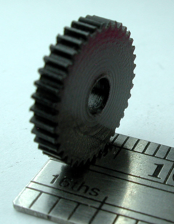 Worm Gear, 0.3mod x 38 Teeth x 12.2mm OD x 0.091" Face x 3.0mm Bore, Delrin