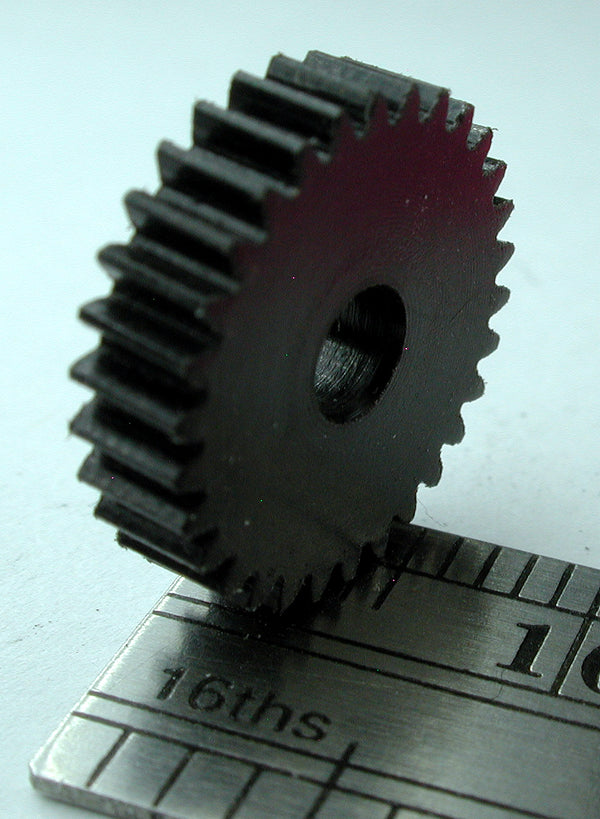 Worm Gear, 0.4mod x 30 Teeth x 12.73mm OD x 0.125" Face x 0.125" Bore, Delrin