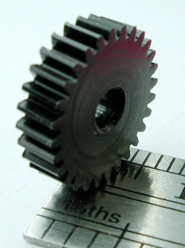 Worm Gear, 0.4mod x 28 Teeth x 0.124" Face x 3.0mm Bore, Delrin