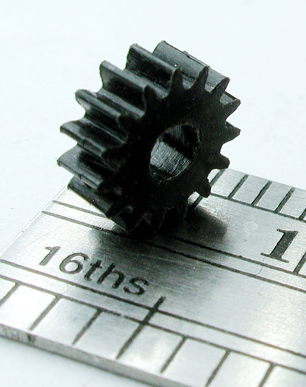 Reverse Worm Gear, 0.4mod x 15 Teeth x 11.92mm OD x 0.260" Face, 2.5mm Bore, Delrin