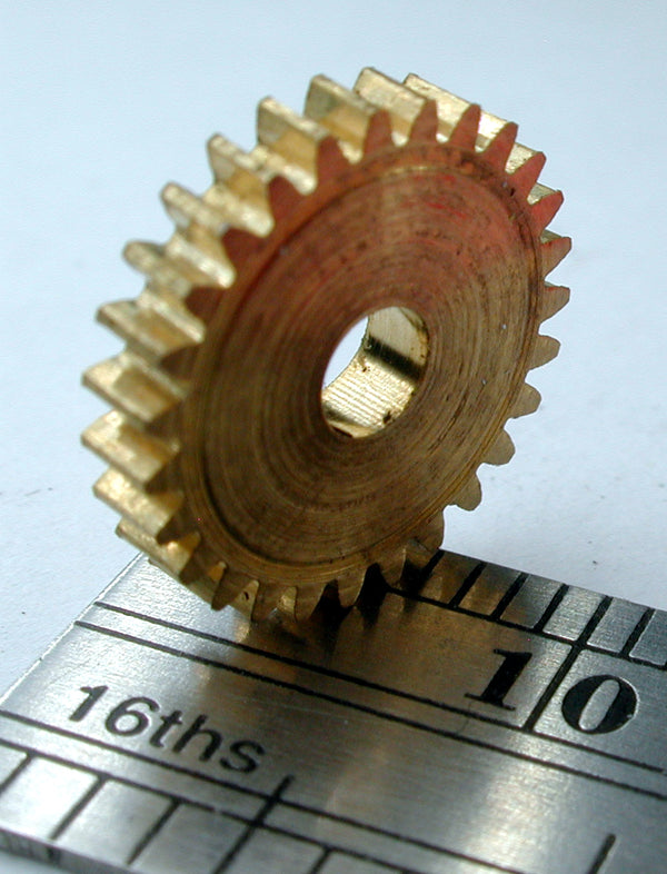 Worm Gear, 0.4mod x27 Teeth x 11.5mm OD x 0.079" Face x 3.0mm Bore, Brass