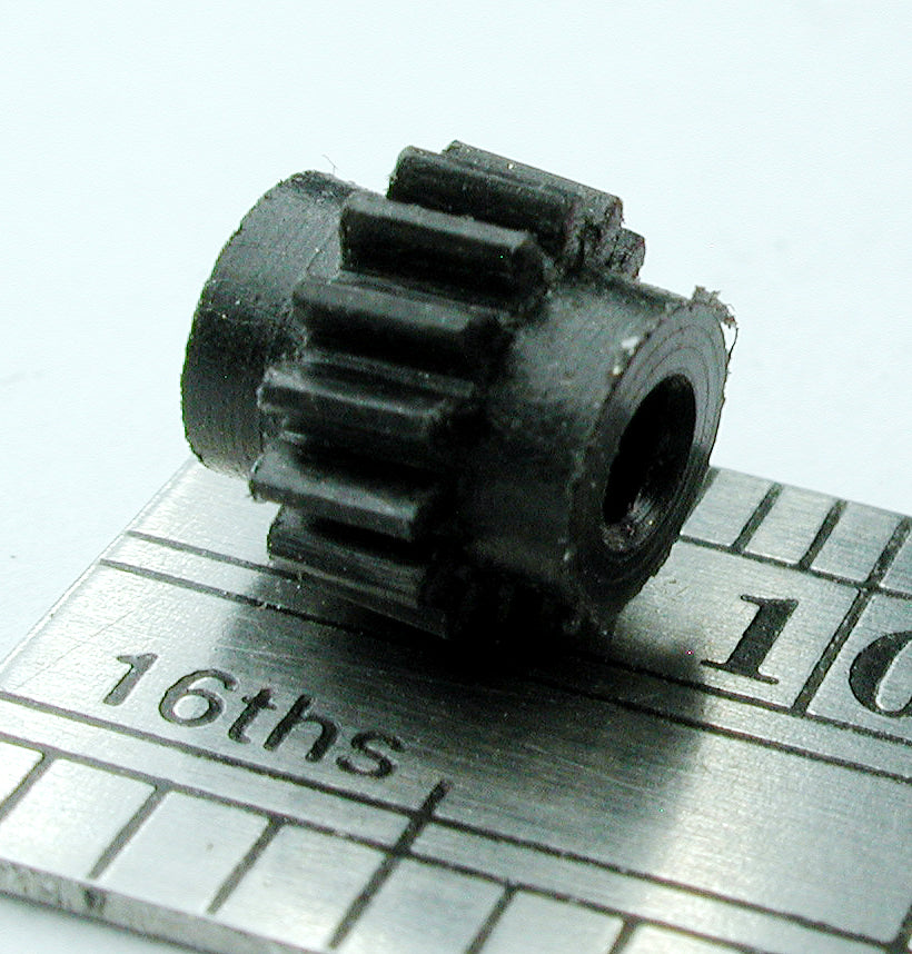 Reverse Worm Gear, 0.4mod x 14 Teeth x 0.099" Face, 2.0mm Bore, Hubbed, Delrin