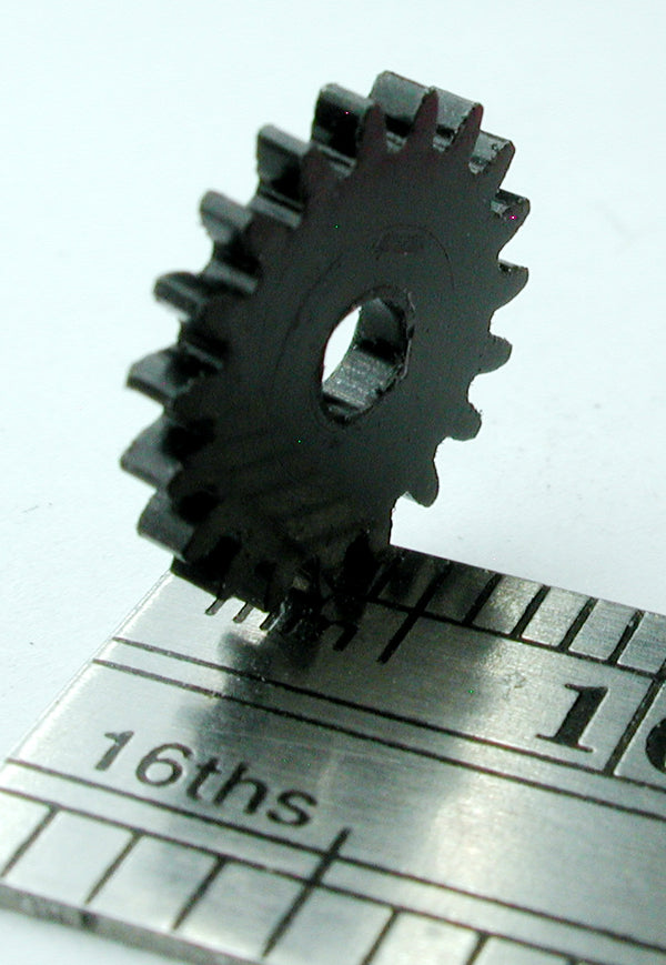 Worm Gear, 0.5mod x 19 Teeth x 0.047" Face x 2.4mm Bore, Delrin