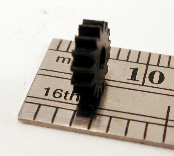 Spur Gear, 0.4mod x 15 Teeth x 0.079" Face x 2.0mm Bore, Delrin