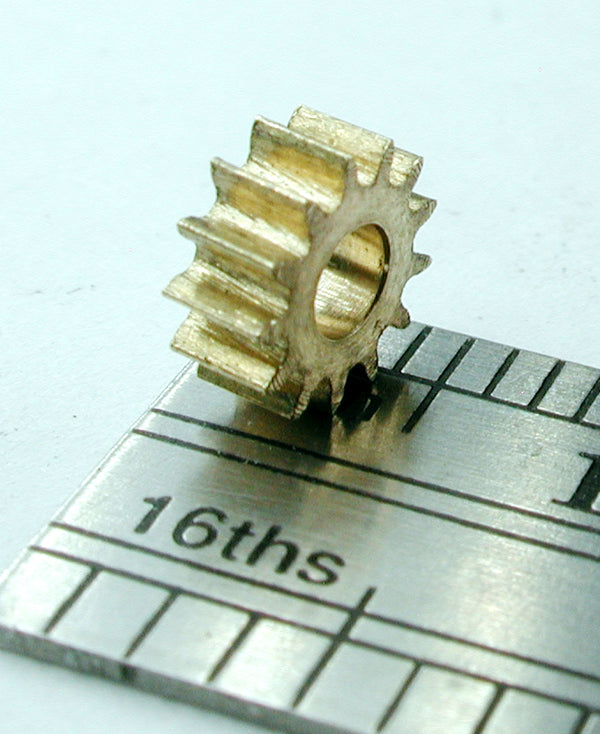 Worm Gear, 0.4mod x 13 Teeth x 5.9mm OD x 0.095" Face x 3/32" Bore, Brass