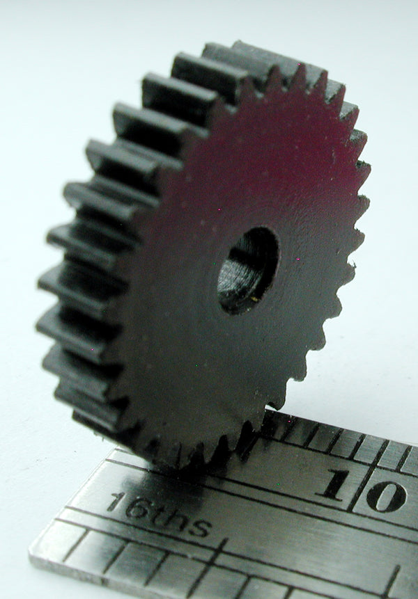 Spur Gear, 0.5mod, 30 Teeth x 0.126" Face x 1/8" Bore, Delrin