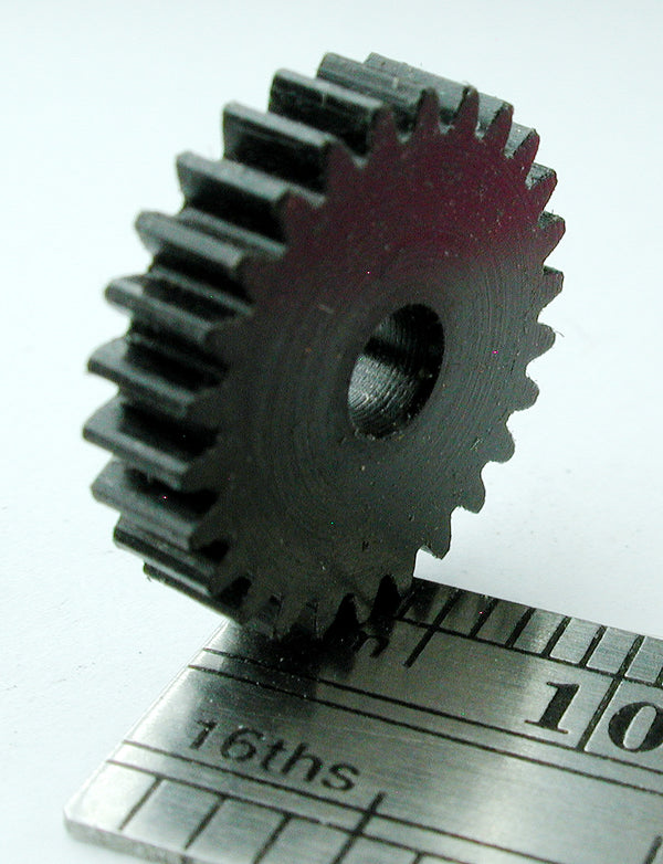 Spur Gear, 0.5mod x 34 Teeth x 17.85mm OD x 0.125" Face x 2.4mm Bore, Delrin