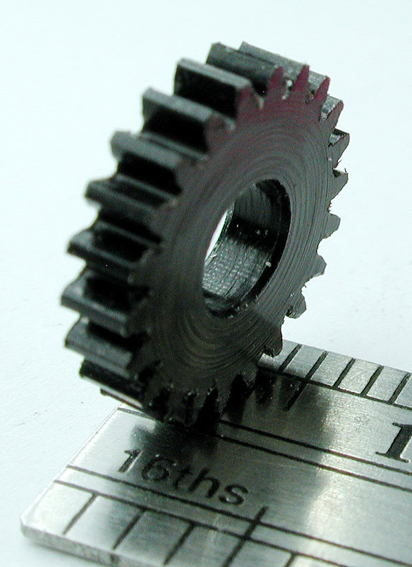 Spur Gear, 0.5mod x 22 Teeth x 11.8mm OD x 0.092" Face x 4.26mm Bore, Delrin